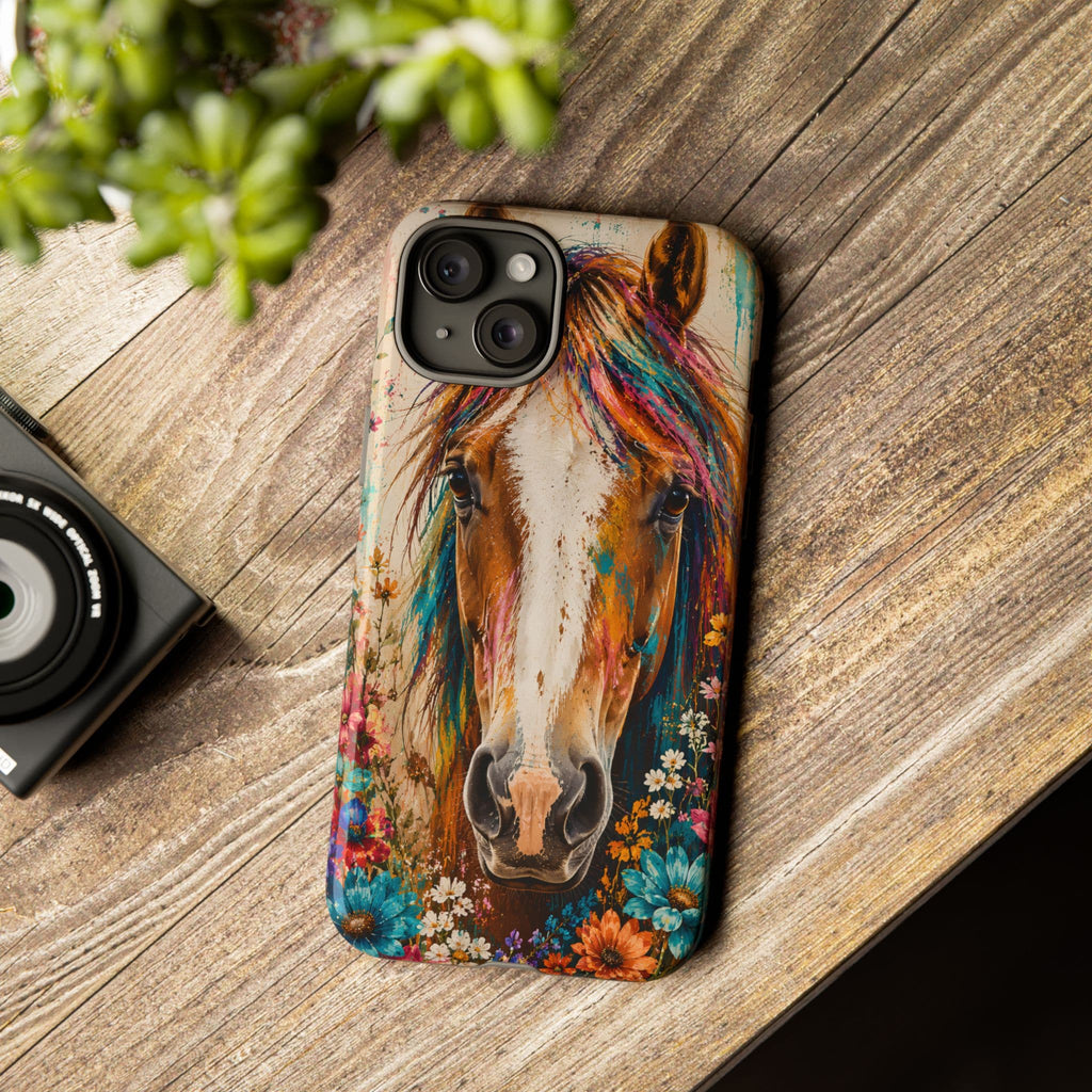 Boho Wildflower Horse Phone Case