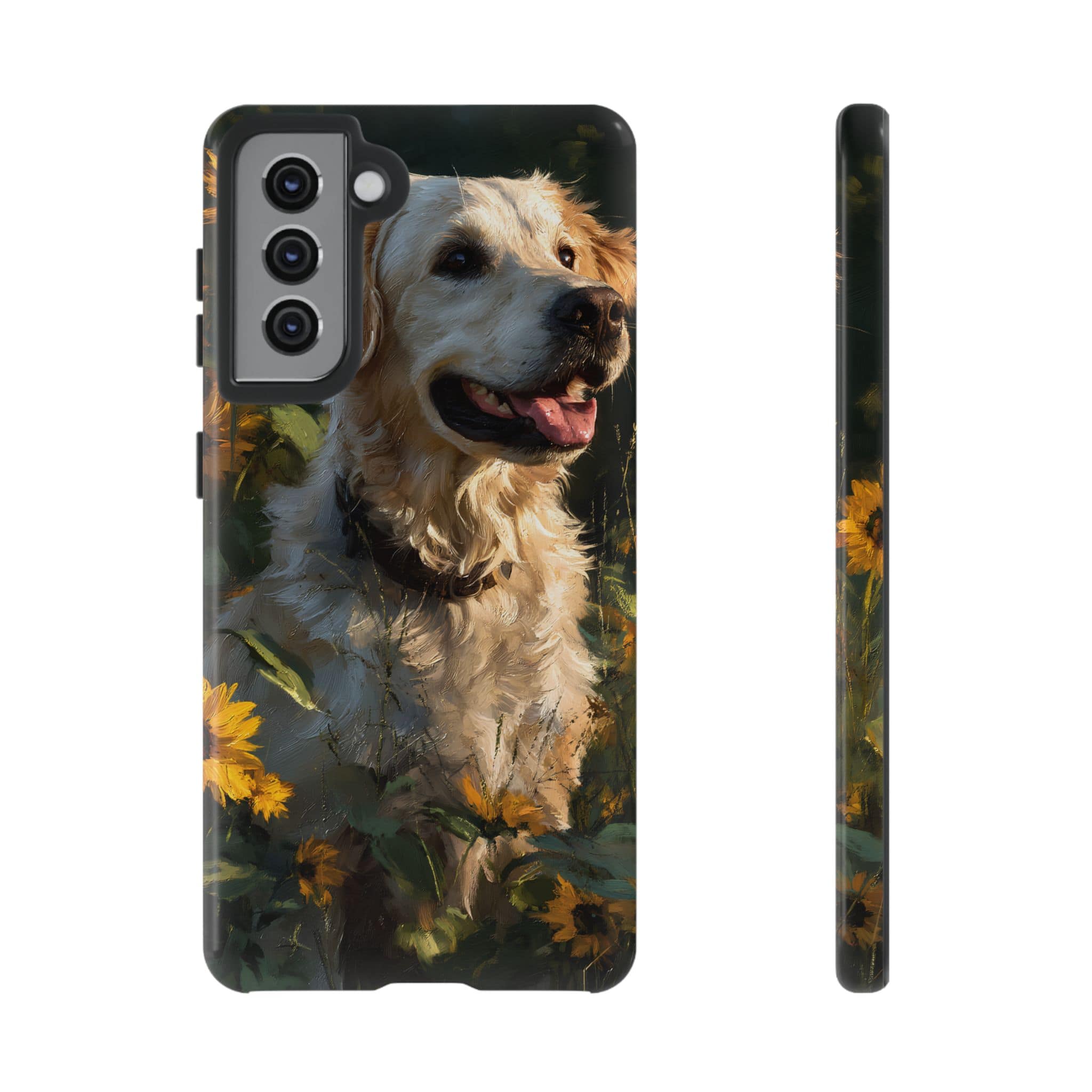 Golden Retriever Sunflower Phone Case