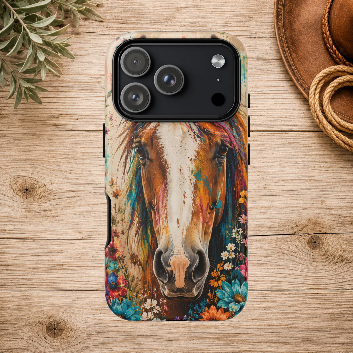 Boho Wildflower Horse Phone Case
