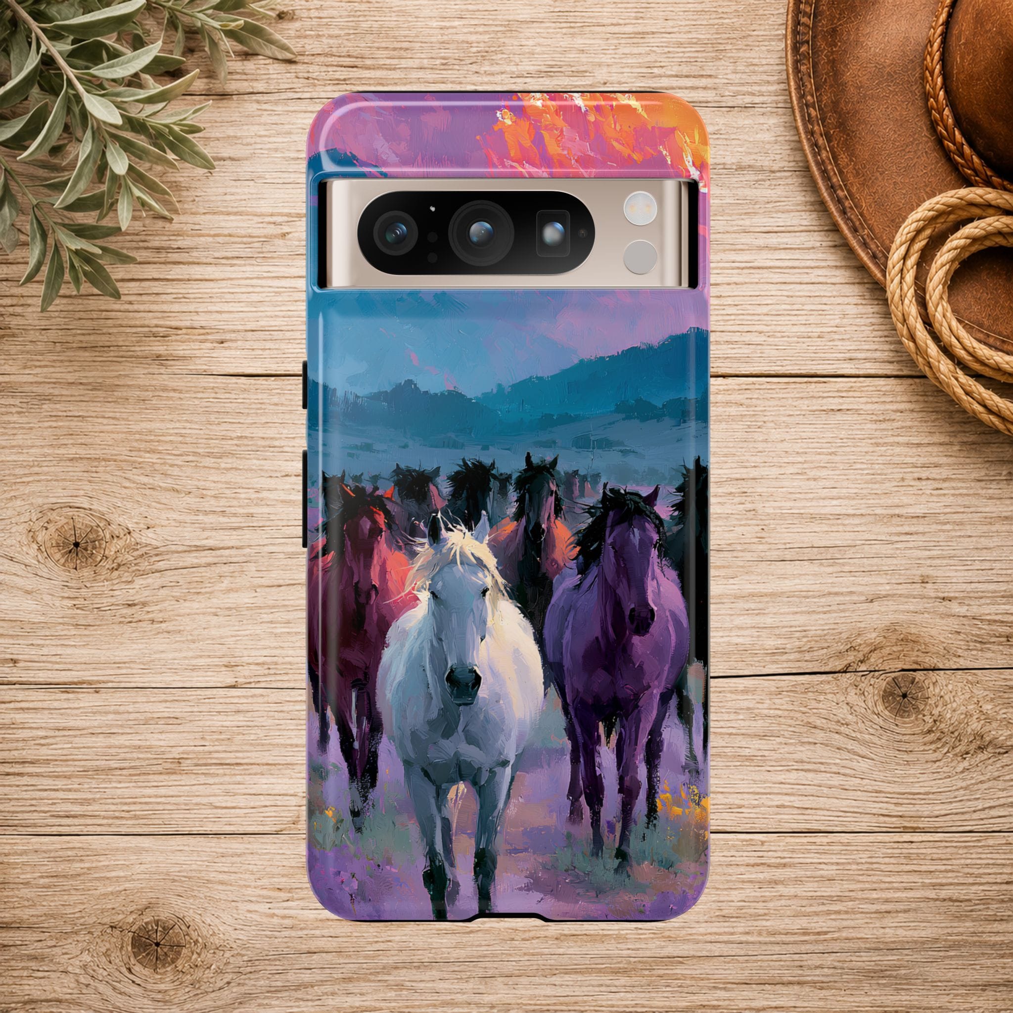 Wild Horses Sunset Mountain Phone Case
