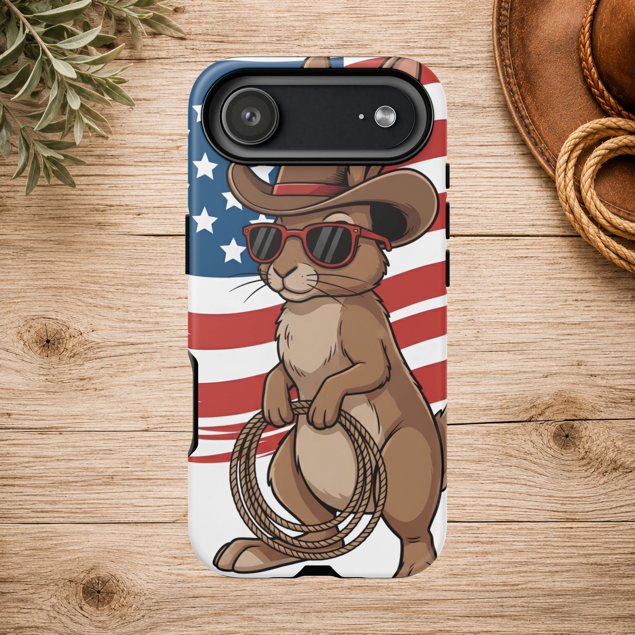 Patriotic Cowboy Bunny Phone Case