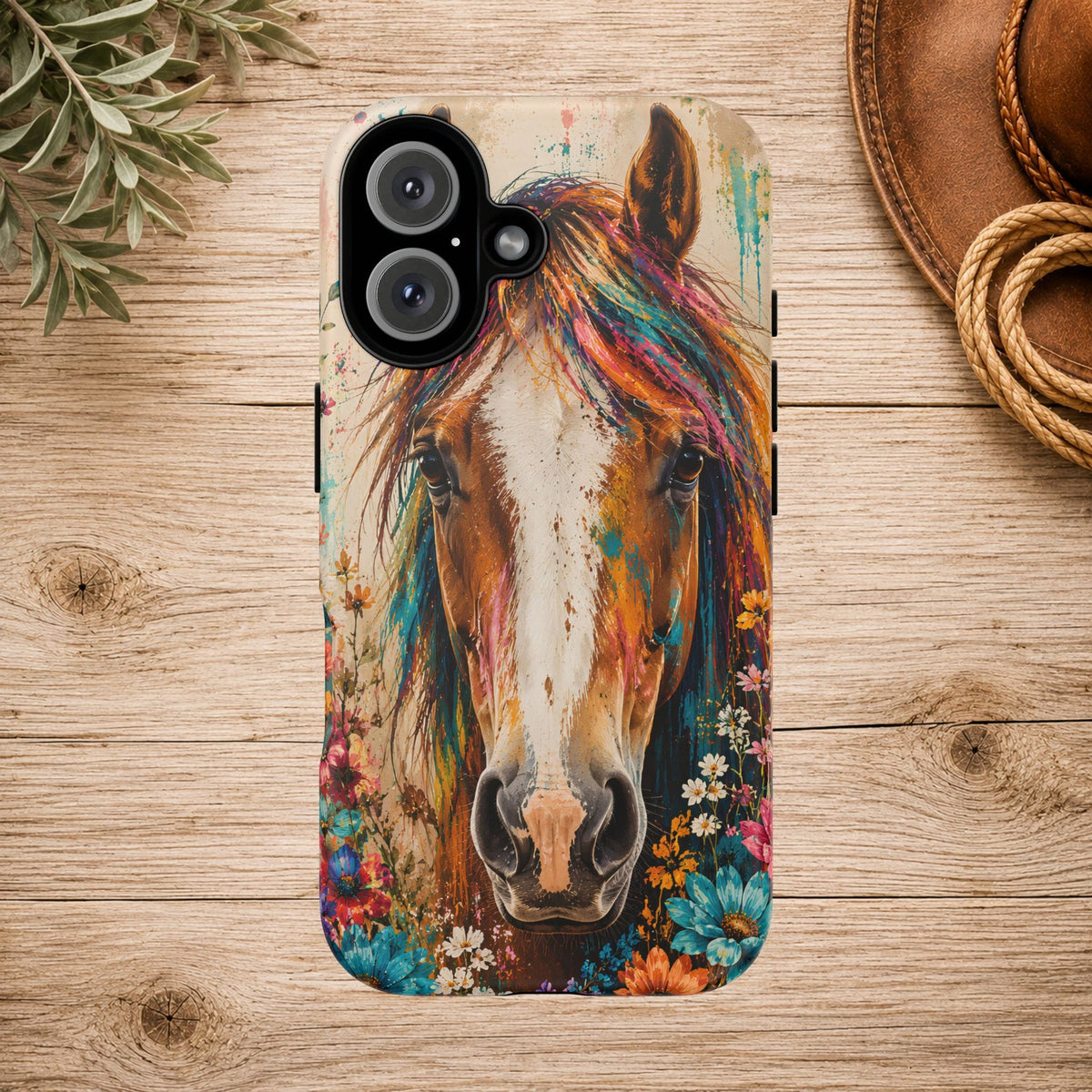 Boho Wildflower Horse Phone Case