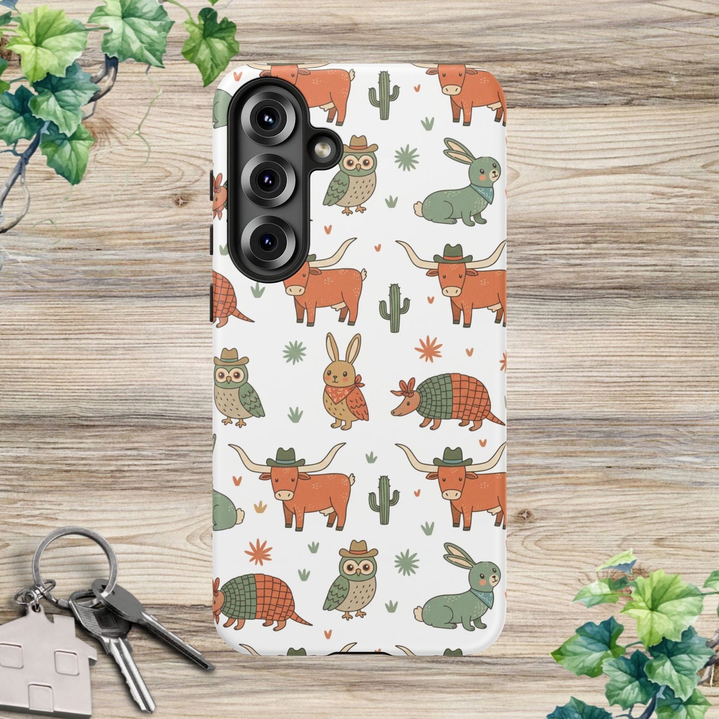 Cute Armadillo, Longhorn, Owl & Bunny Pattern-Phone Case