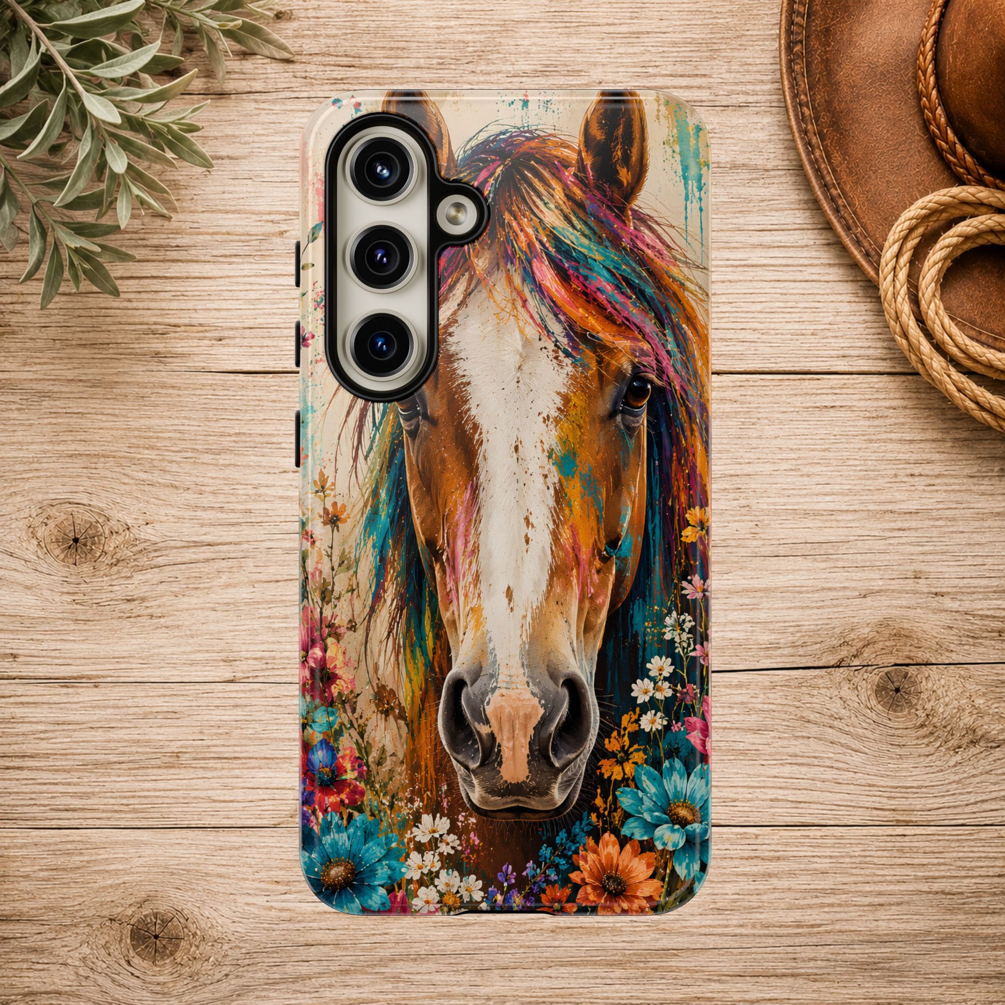 Boho Wildflower Horse Phone Case