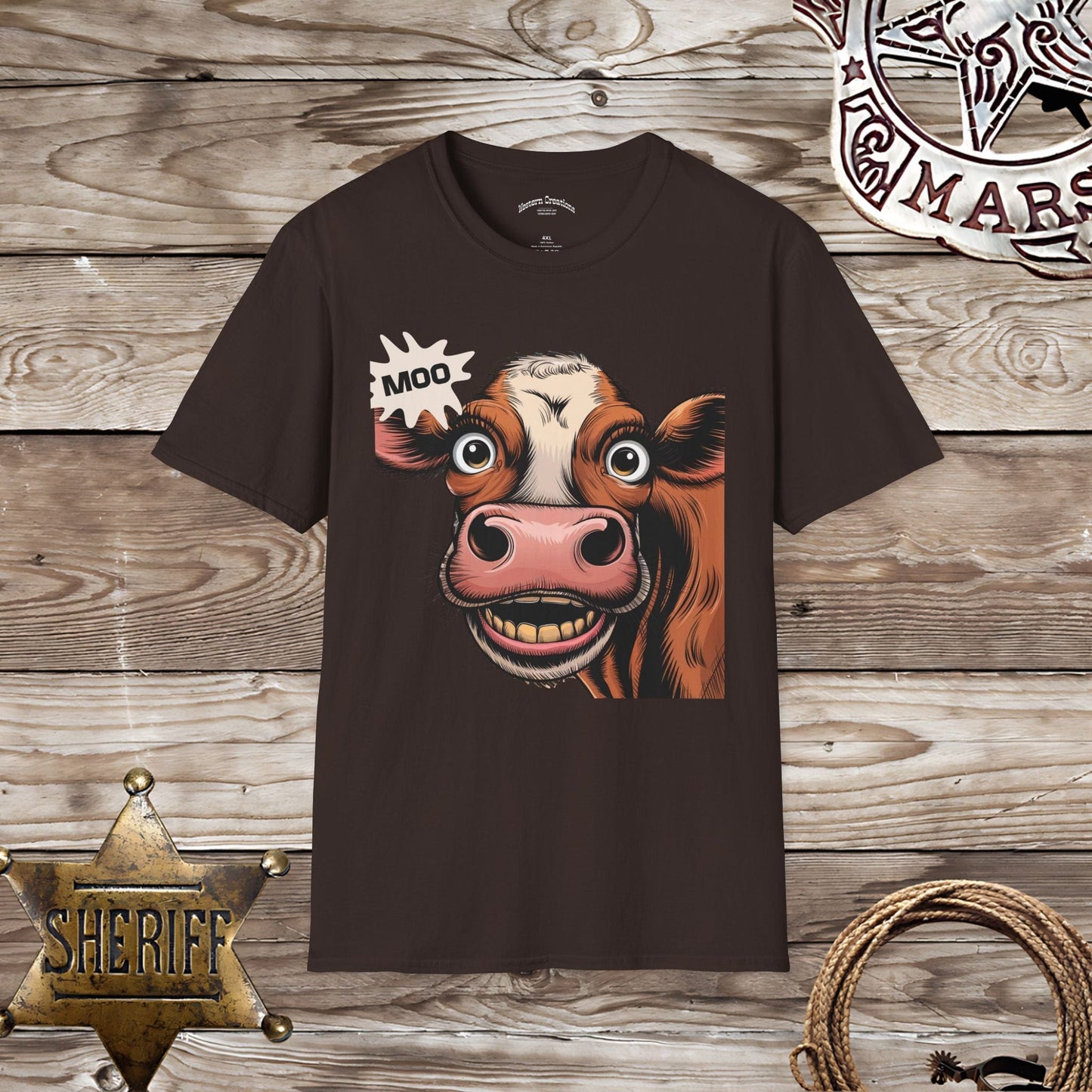 Softstyle Uniex T-Shirt- Moo says the Cow