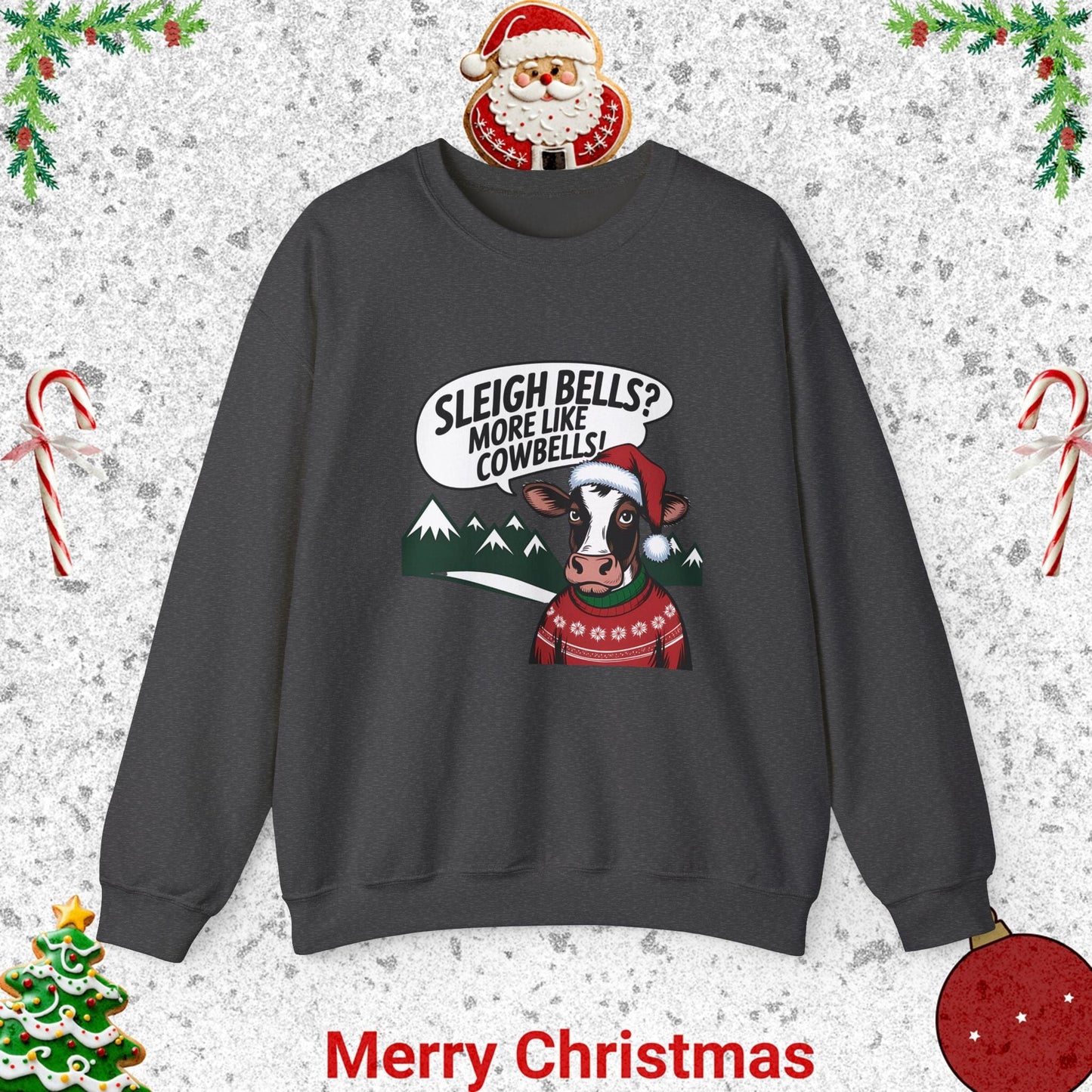 Unisex Heavy Blend™ Crewneck Sweatshirt -Sleigh Bells Cow Bells