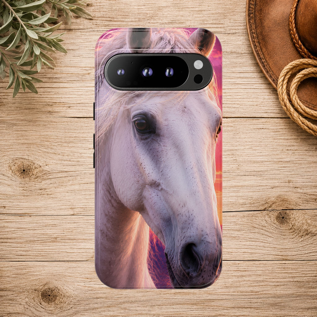 White Horse Sunset Phone Case