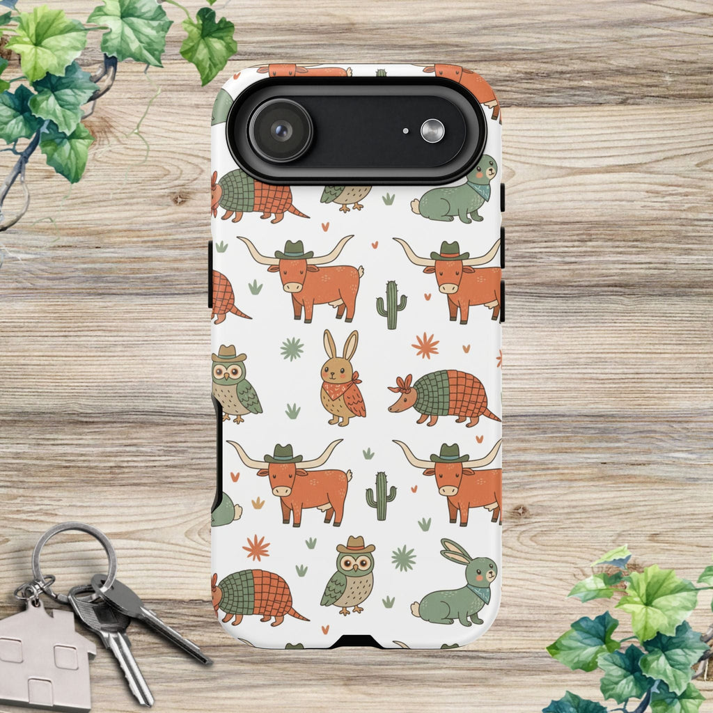 Armadillo, Longhorn, Owl & Bunny Pattern-Phone Case