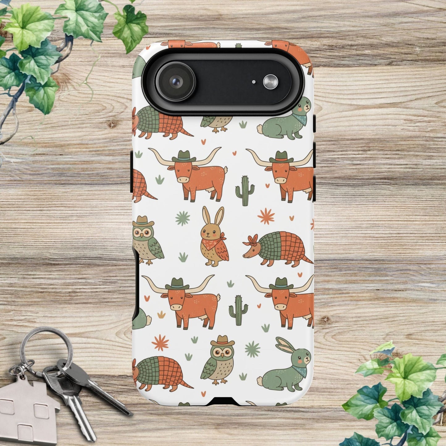 Cute Armadillo, Longhorn, Owl & Bunny Pattern-Phone Case