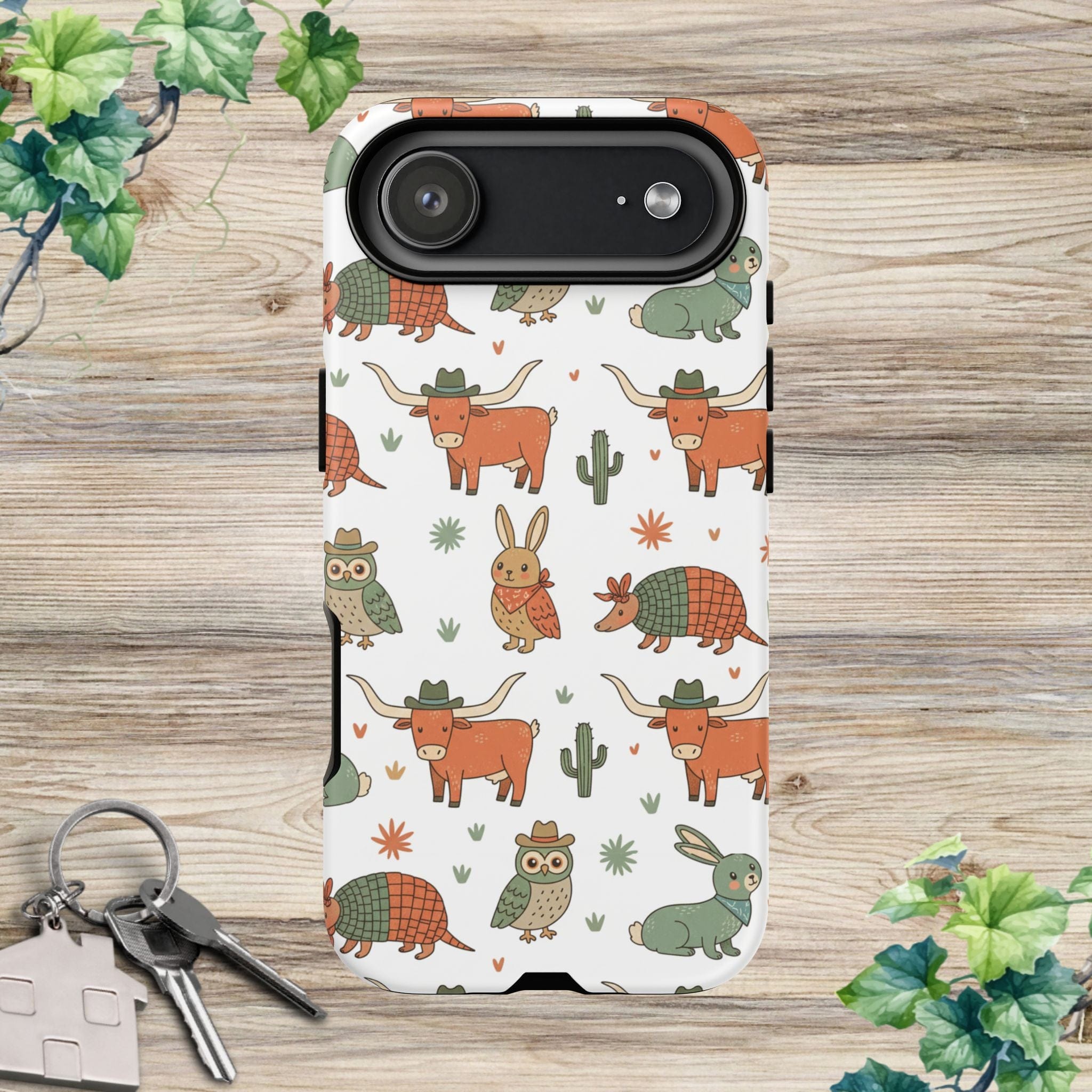 Armadillo, Longhorn, Owl & Bunny Pattern-Phone Case