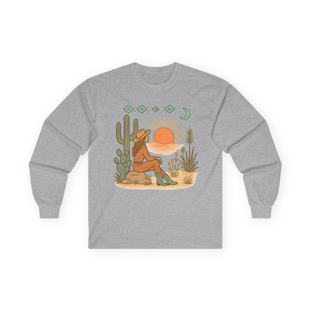 Desert Sunset Cowboy Long Sleeve Tee