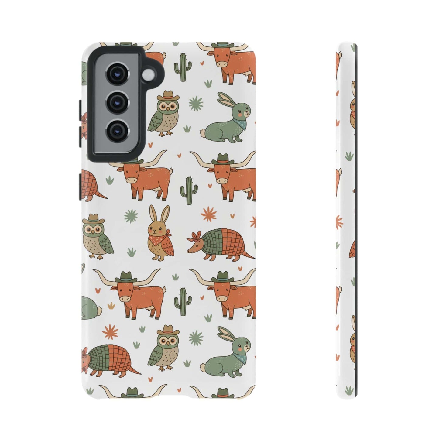 Cute Armadillo, Longhorn, Owl & Bunny Pattern-Phone Case