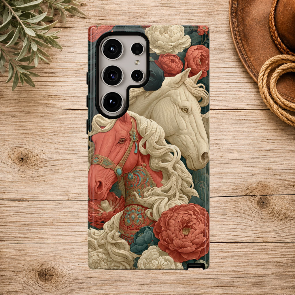 Floral Western Horses Phone Case
