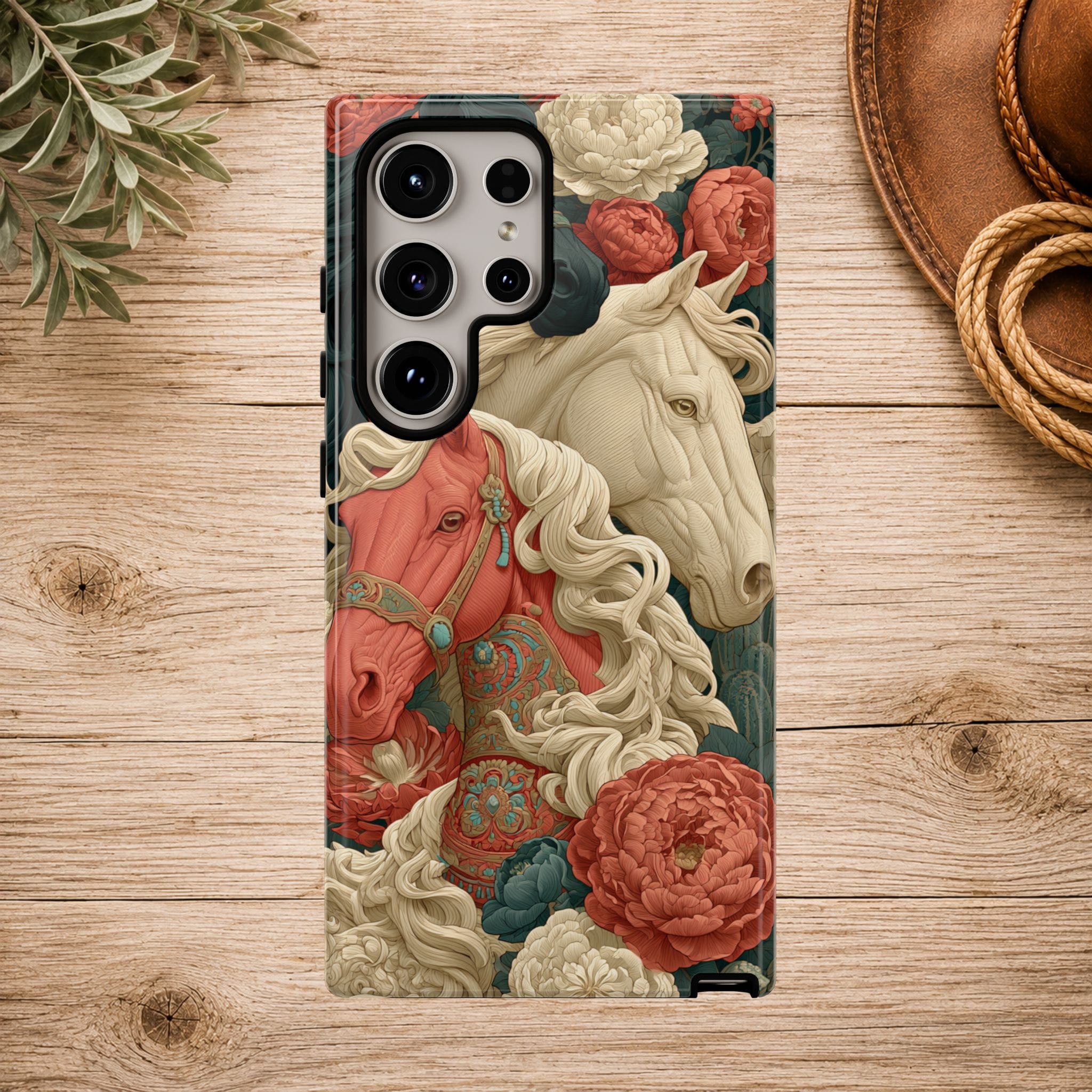 Floral Western Horses Phone Case