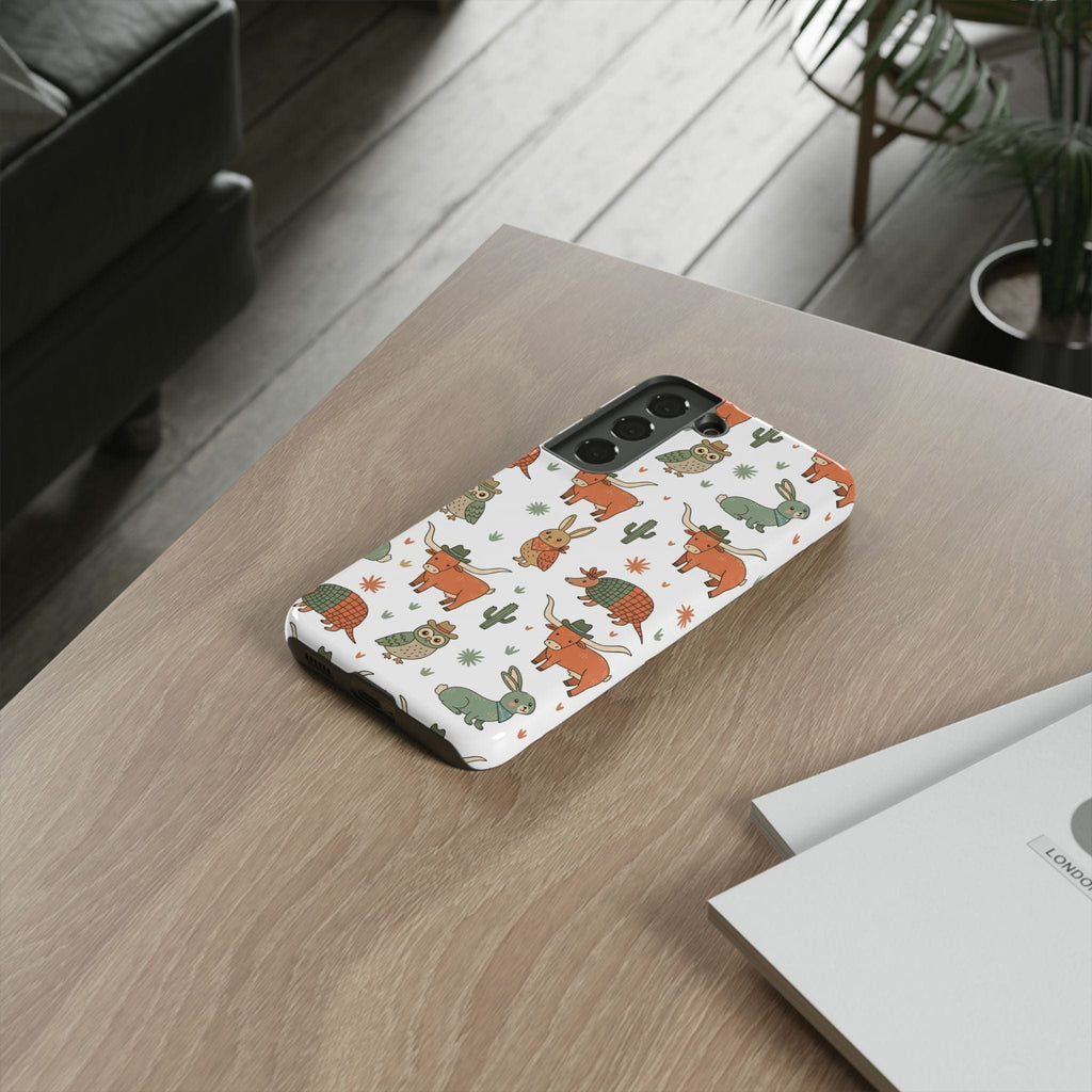 Armadillo, Longhorn, Owl & Bunny Pattern-Phone Case