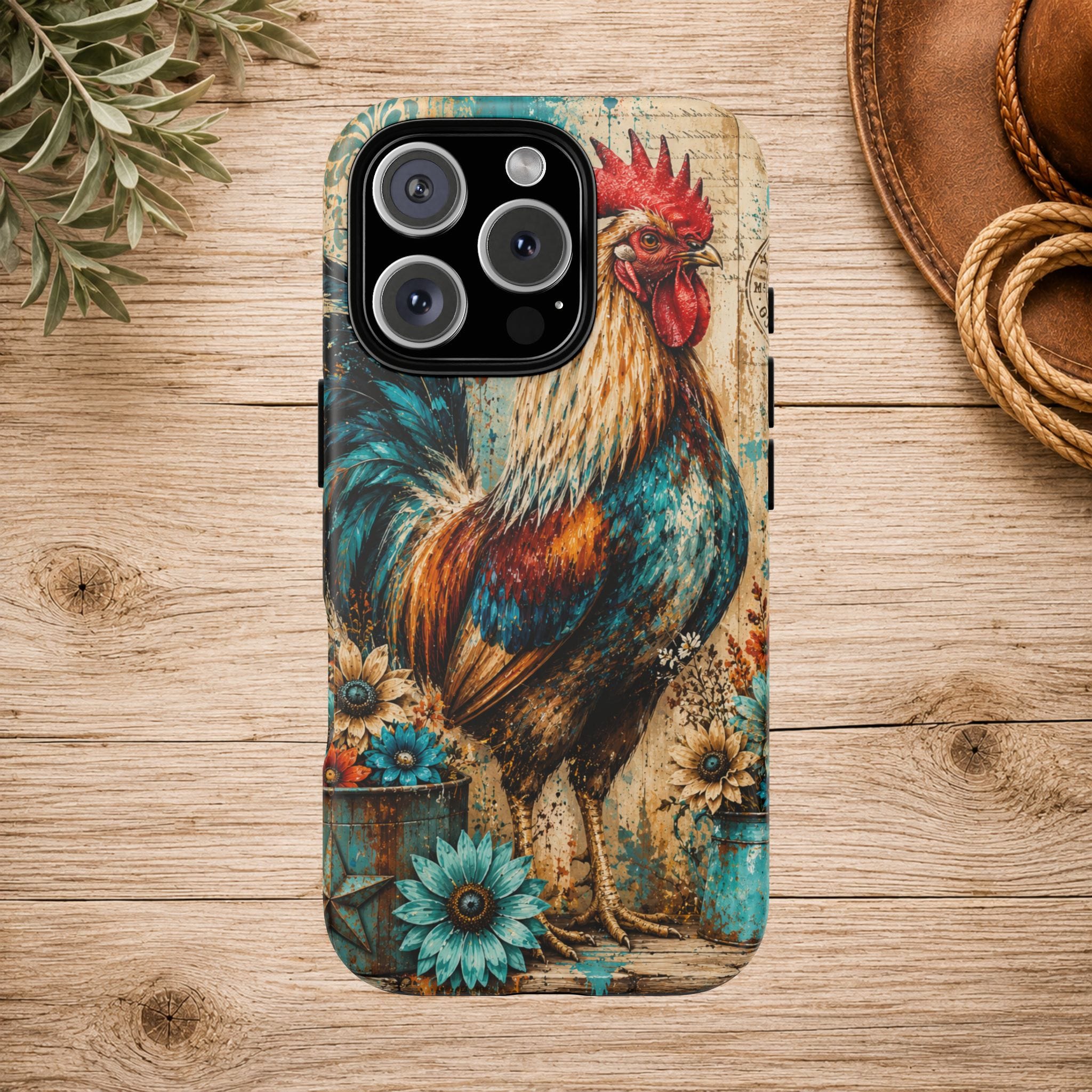 Rustic Farmhouse Rooster Phone Case