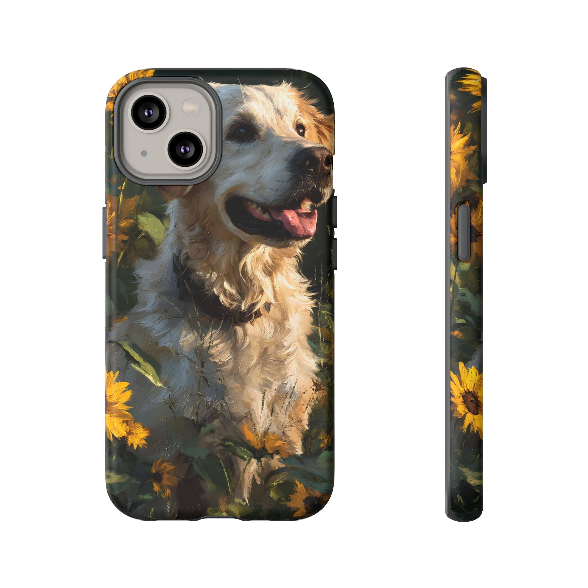 Golden Retriever Sunflower Phone Case