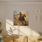 Matte Canvas, Stretched, 0.75"Cowboy Galloping on his Horse