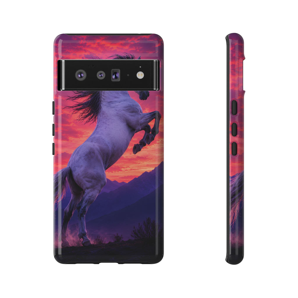 Rearing White Horse Sunset Phone Case