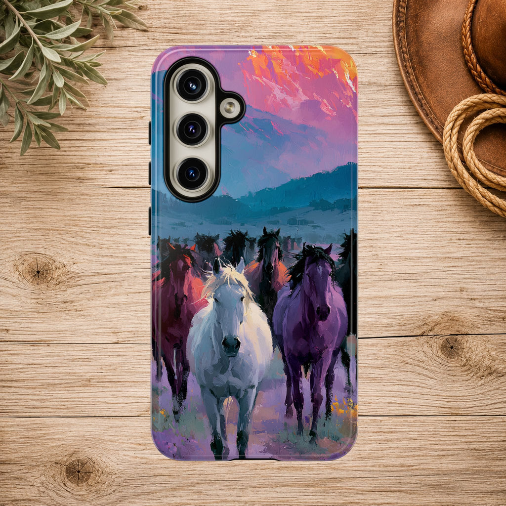 Wild Horses Sunset Mountain Phone Case