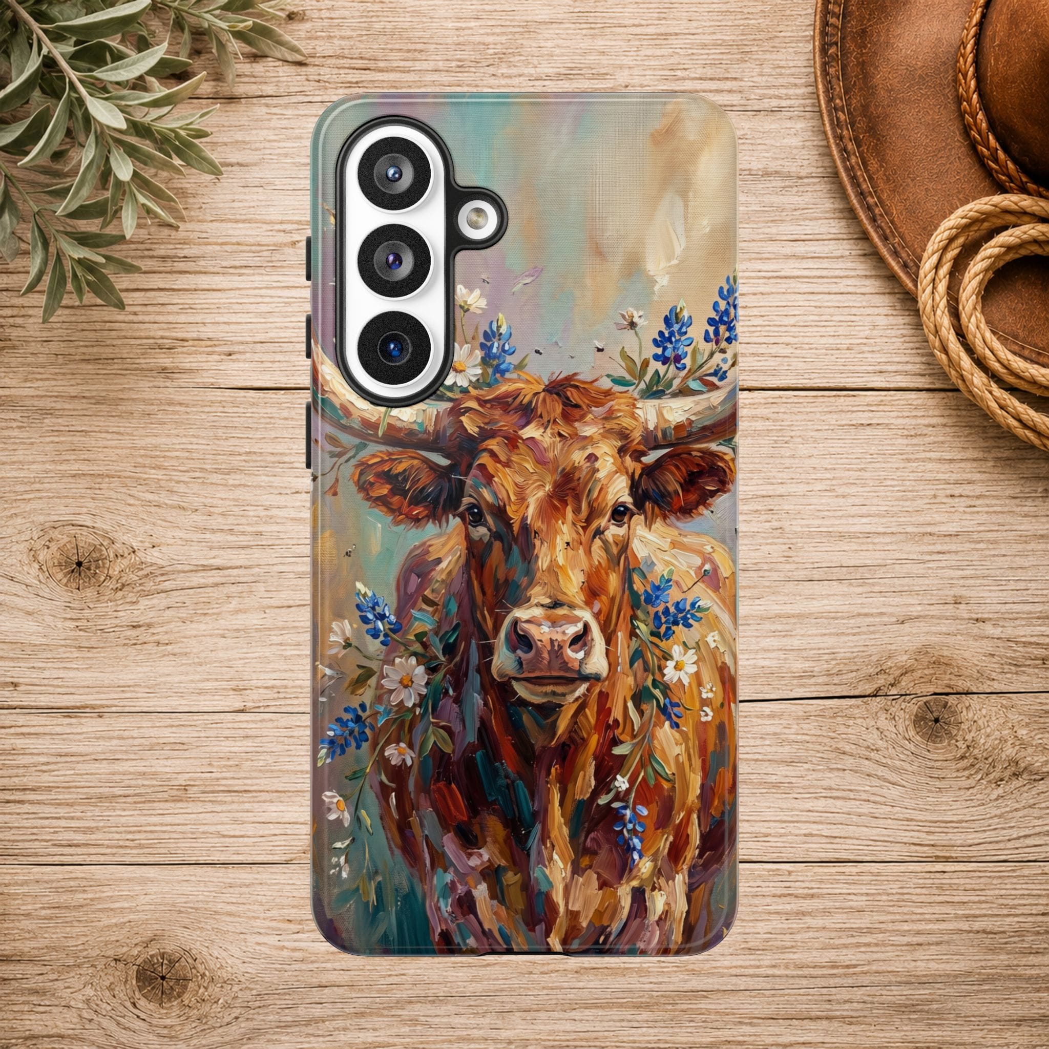Texas Bluebonnet Longhorn Phone Case