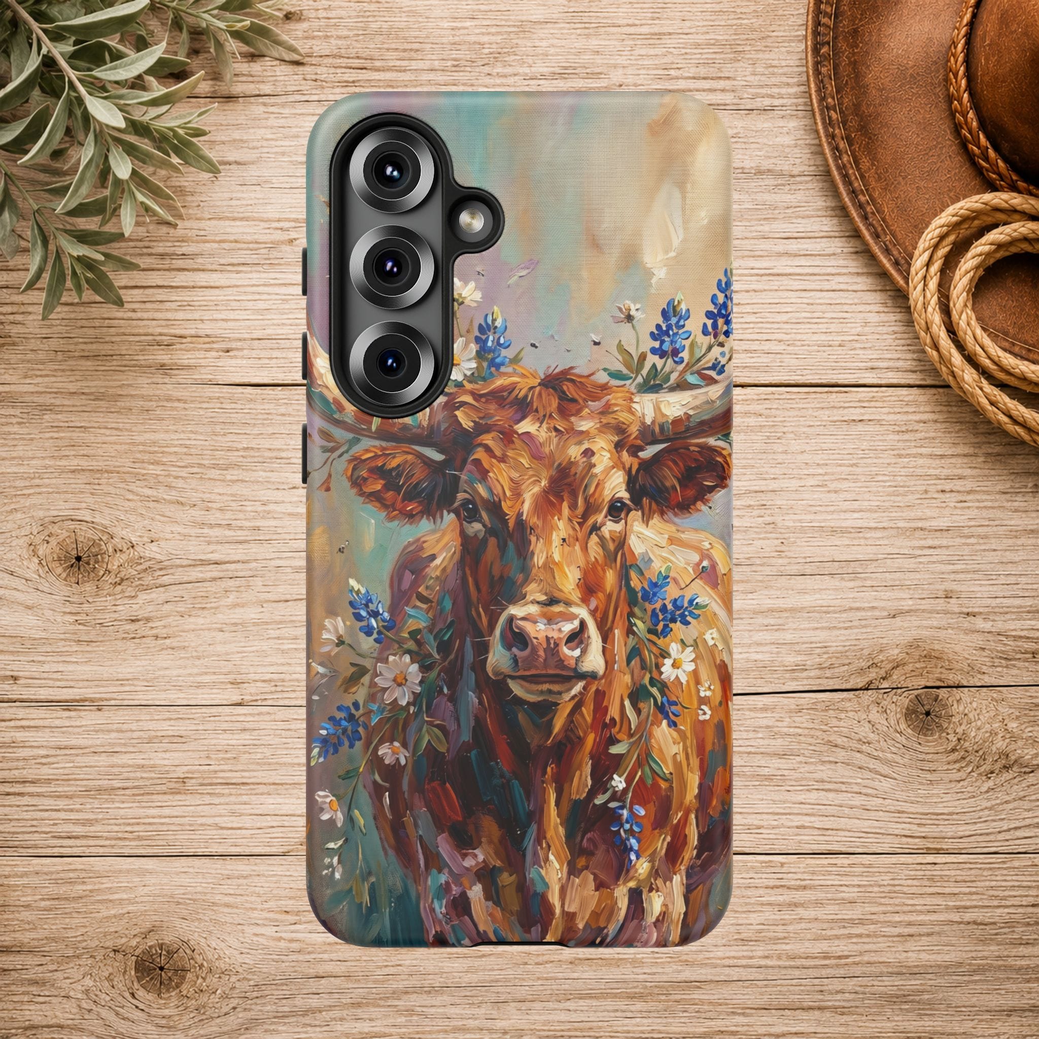 Texas Bluebonnet Longhorn Phone Case