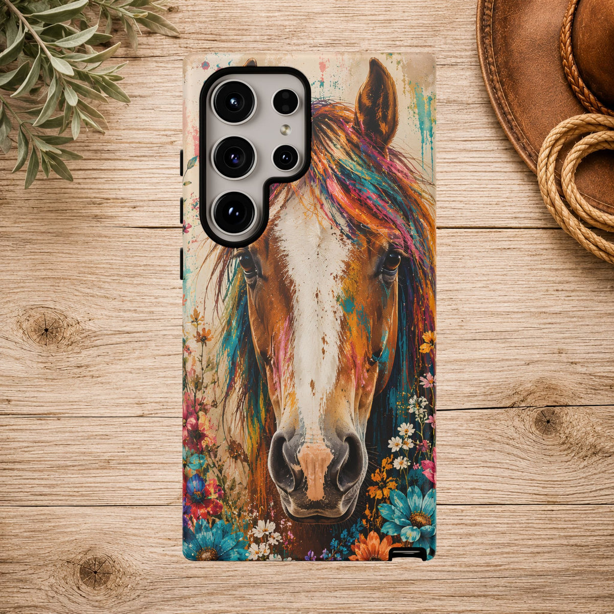 Boho Wildflower Horse Phone Case