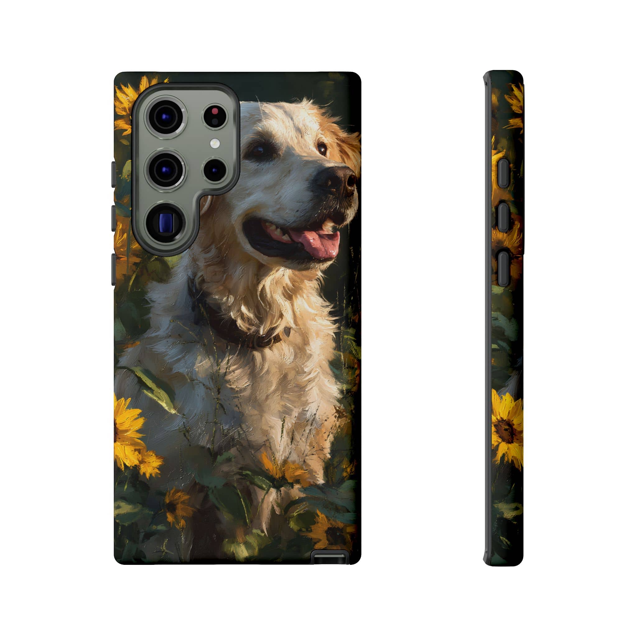 Golden Retriever Sunflower Phone Case
