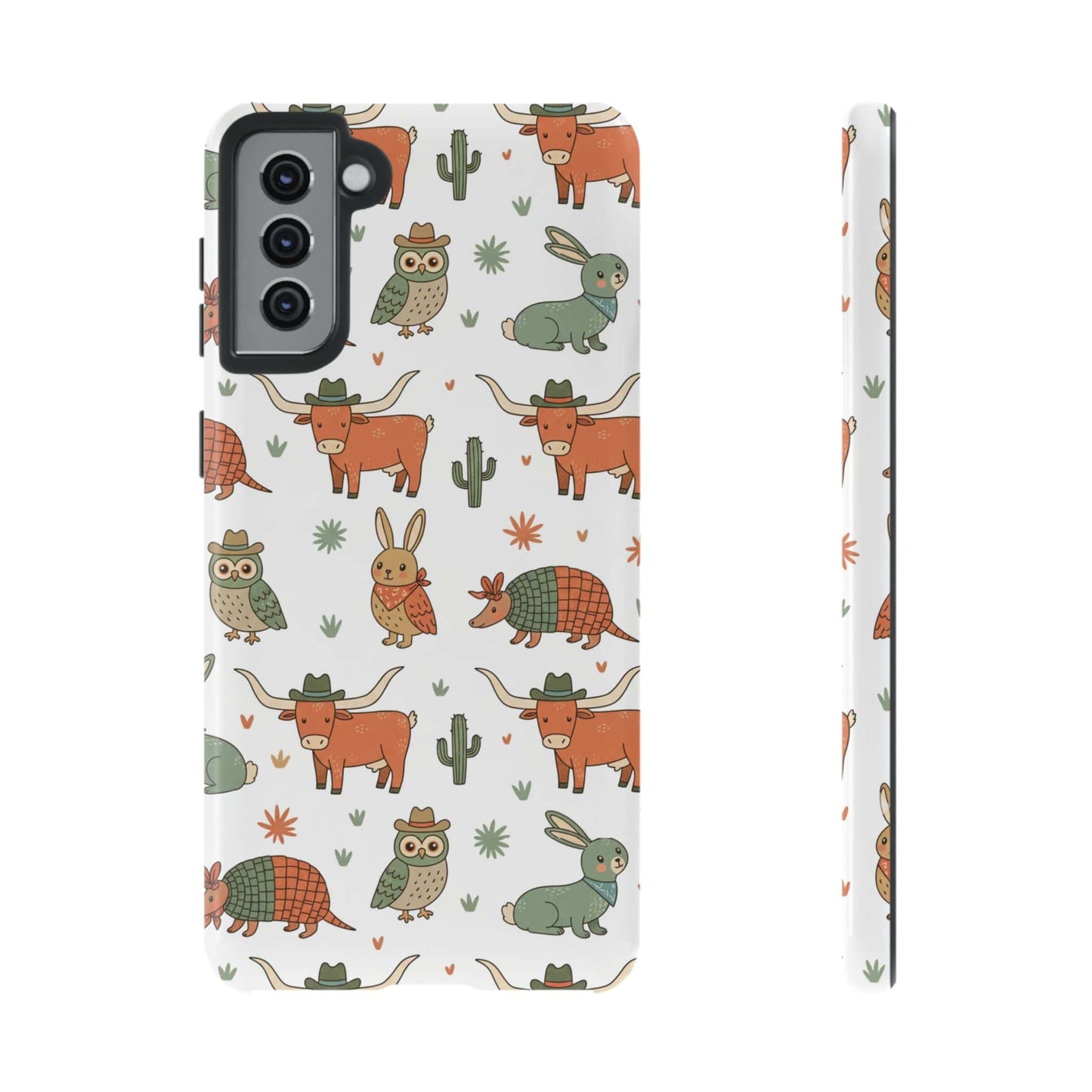 Cute Armadillo, Longhorn, Owl & Bunny Pattern-Phone Case