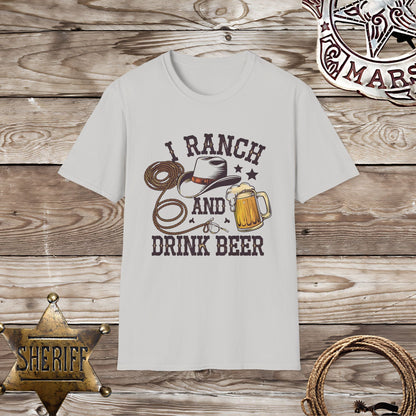 Softstyle Unisex T-Shirt-Ranch and Drink Beer