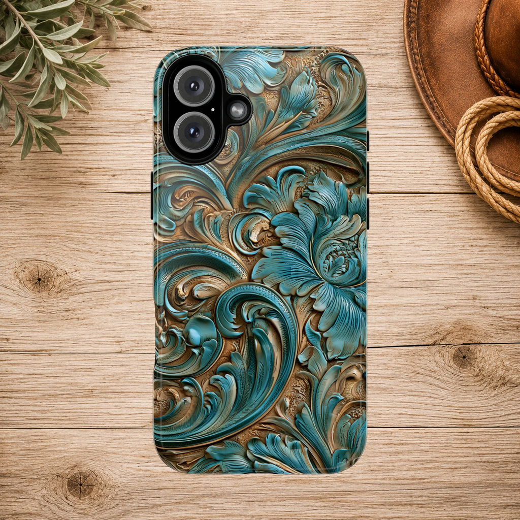 Turquoise  Western Tough Phone Case