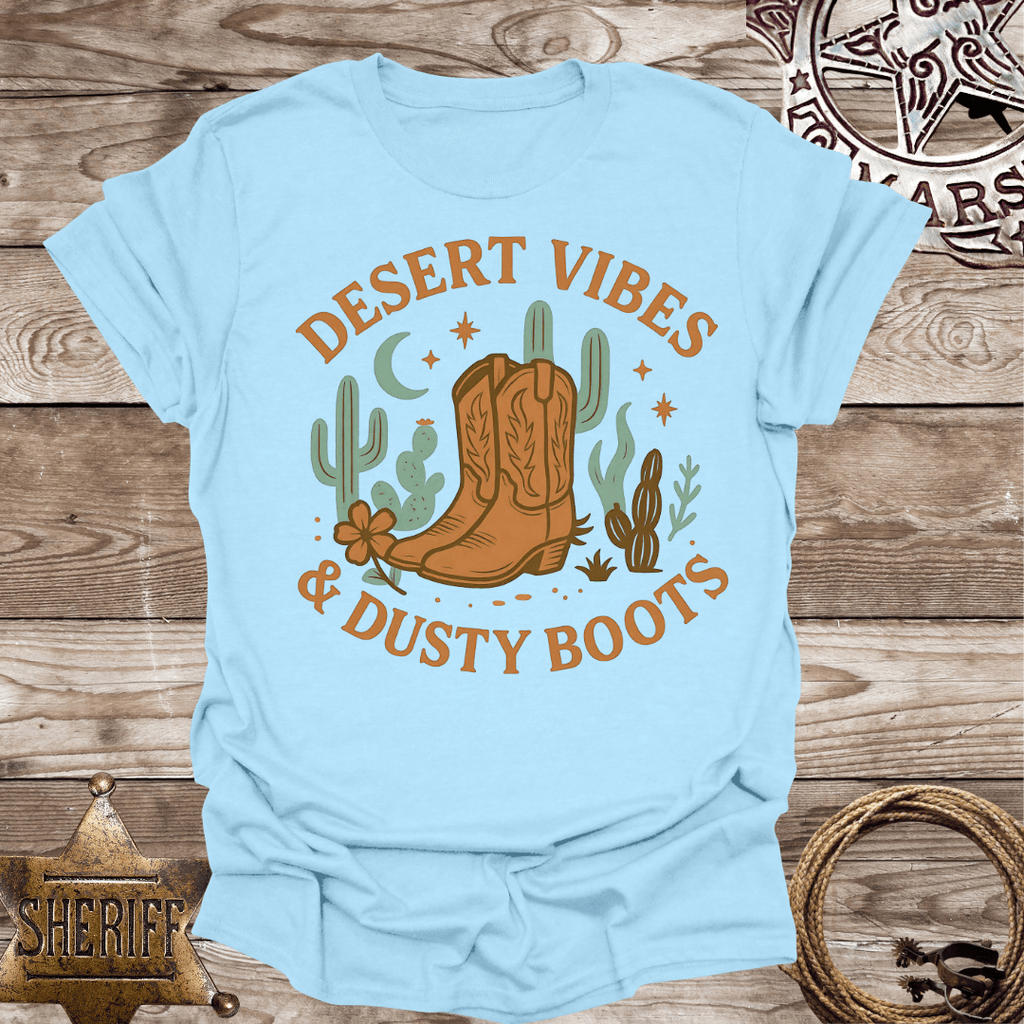 Boho Desert Vibes with Dusty Boots-T-Shirt