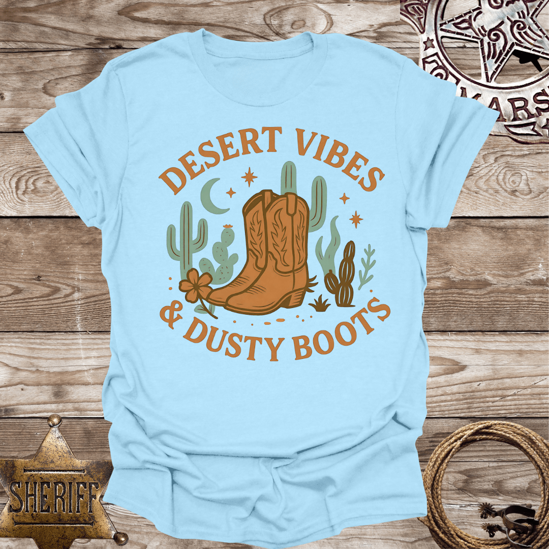 Boho Desert Vibes with Dusty Boots-T-Shirt