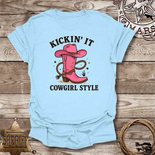 Softstyle Unisex T-Shirt - Kickin' It Cowgirl Style