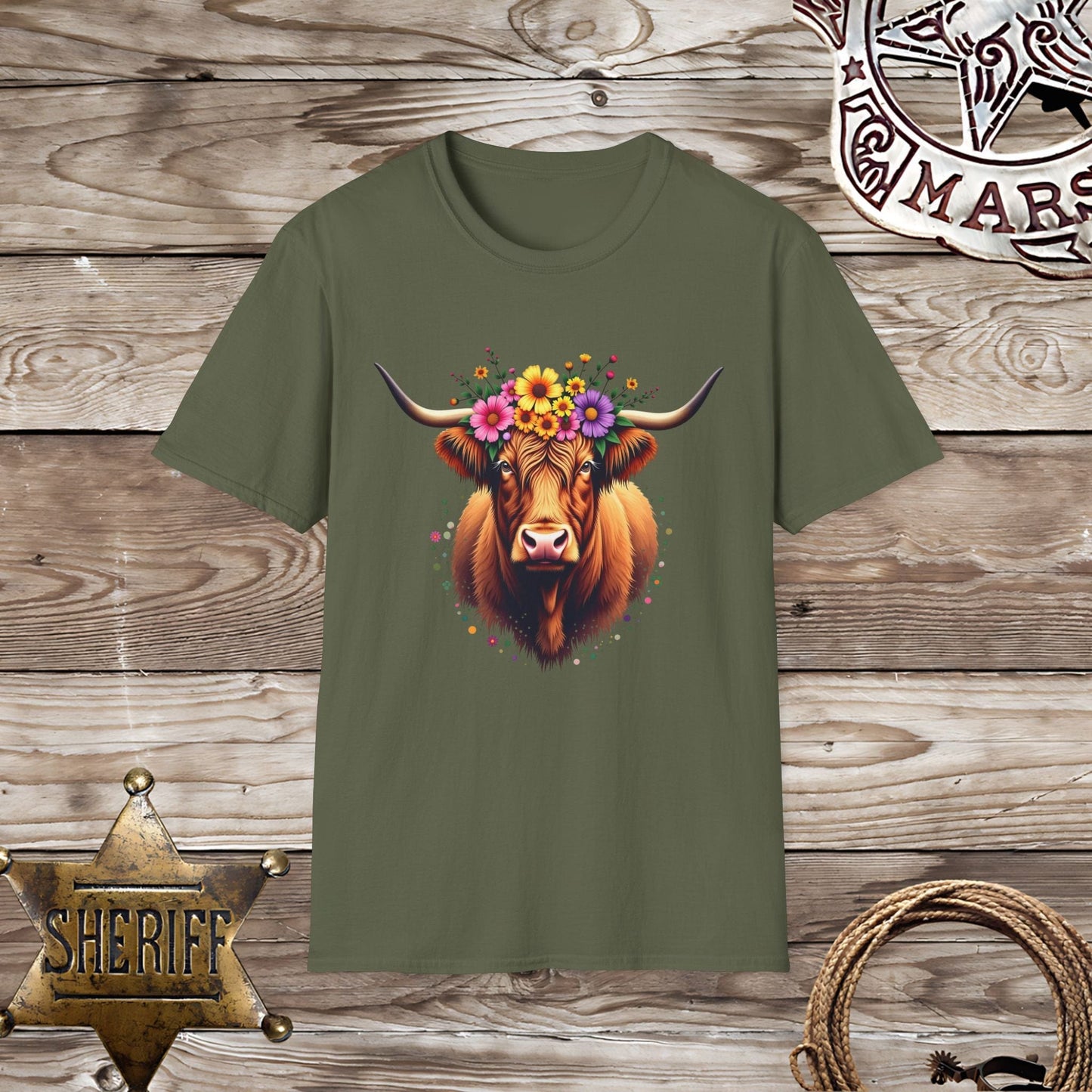 Softstyle Unisex T-Shirt -Beautiful Highland Cow