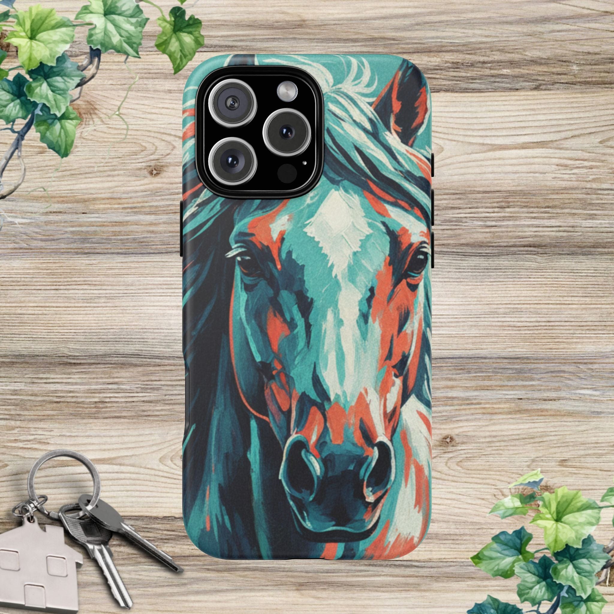 Colorful Horse Head – Turquoise