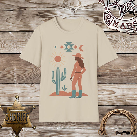 Boho Desert Sun and Cactus-T-Shirt