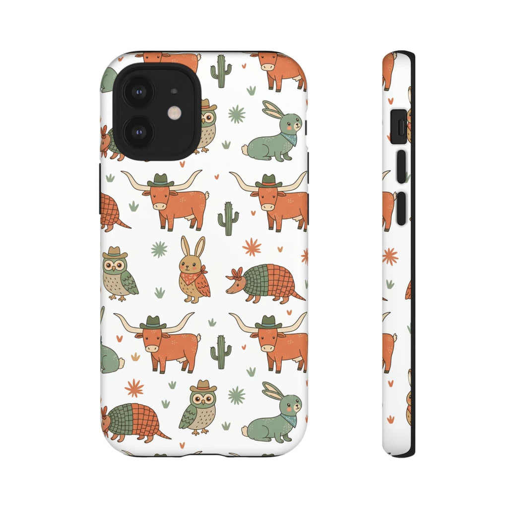 Armadillo, Longhorn, Owl & Bunny Pattern-Phone Case