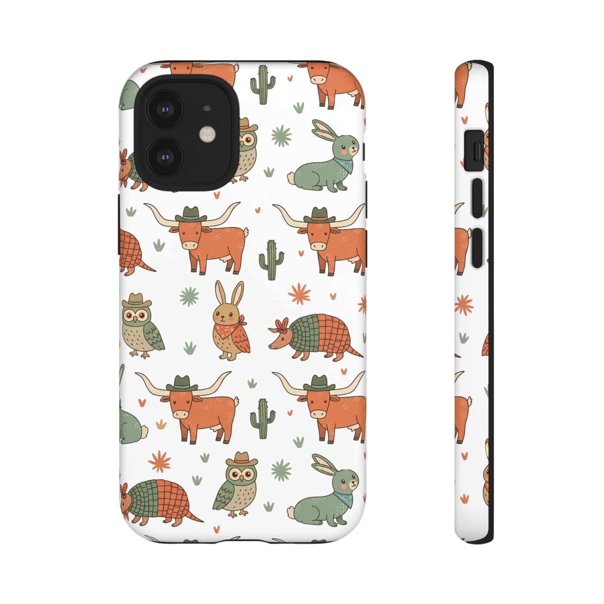 Armadillo, Longhorn, Owl & Bunny Pattern-Phone Case