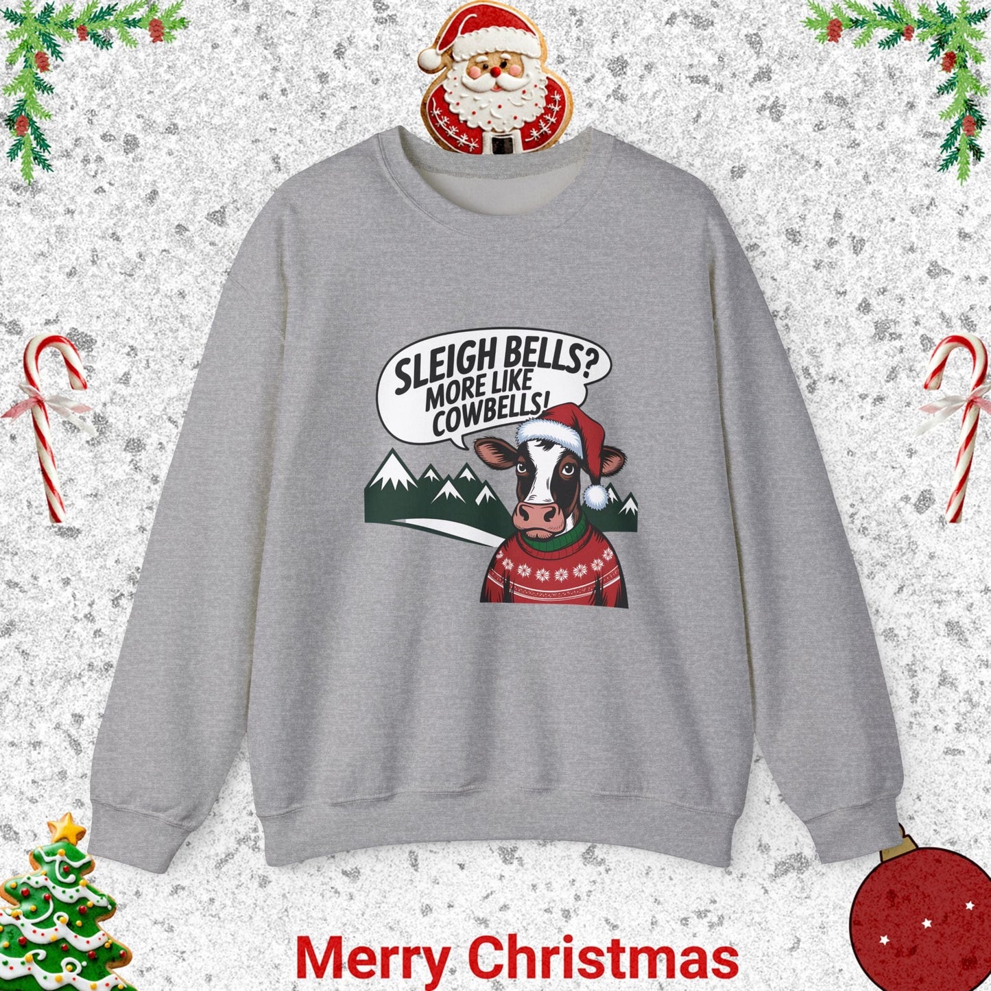 Unisex Heavy Blend™ Crewneck Sweatshirt -Sleigh Bells Cow Bells