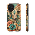 Turquoise Floral Longhorn Western Phone Case