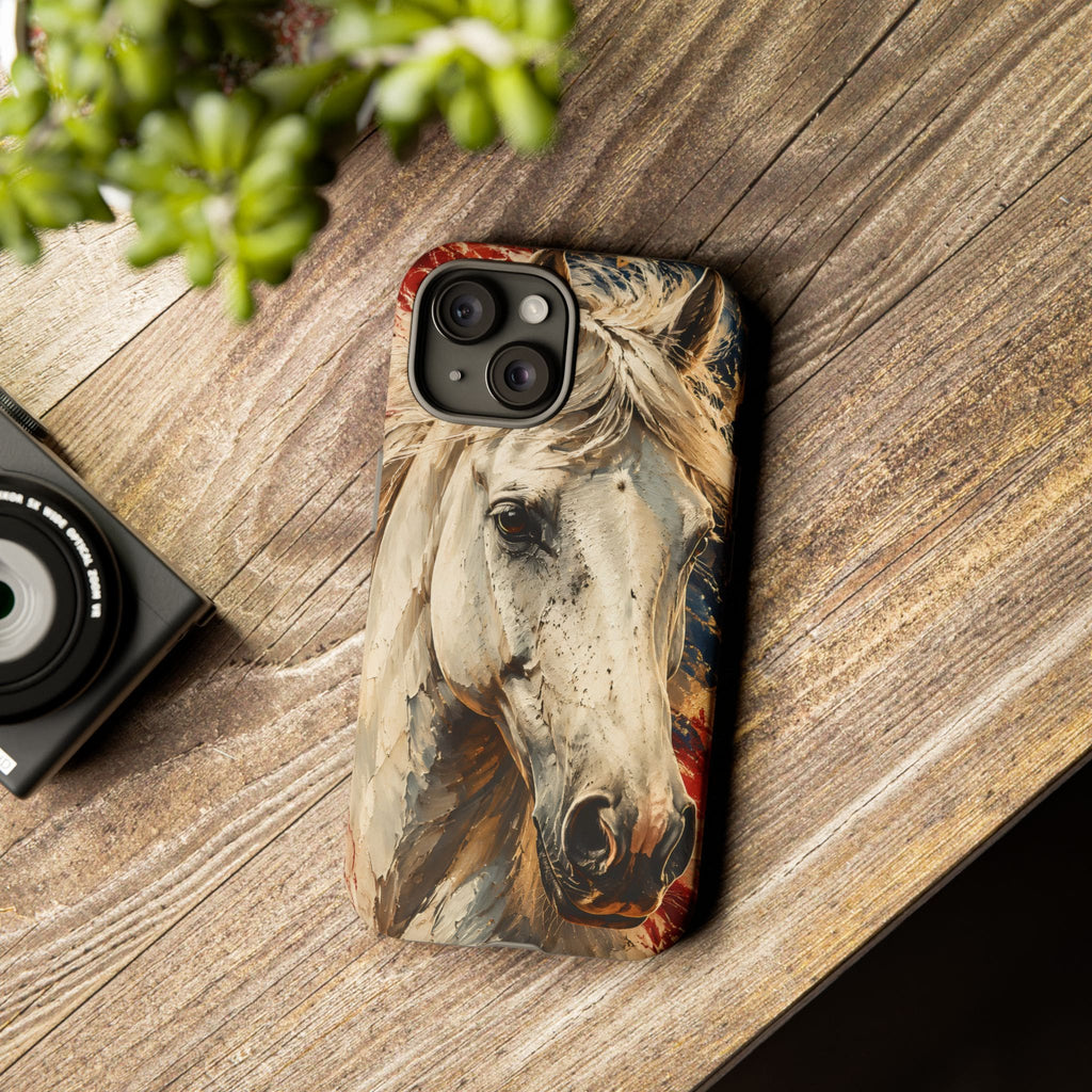Patriotic White Horse Phone Case