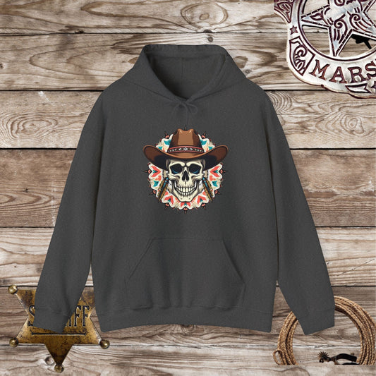 Cowboy Skelton Head - Hooded Sweatshirt