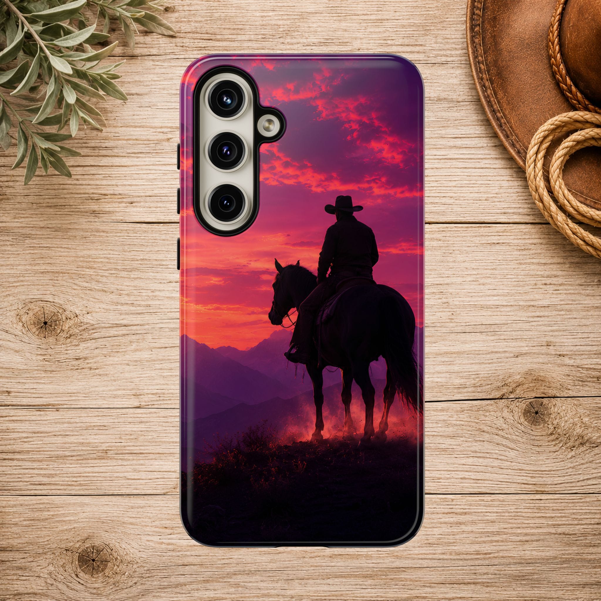Cowboy Sunset Horseback Phone Case
