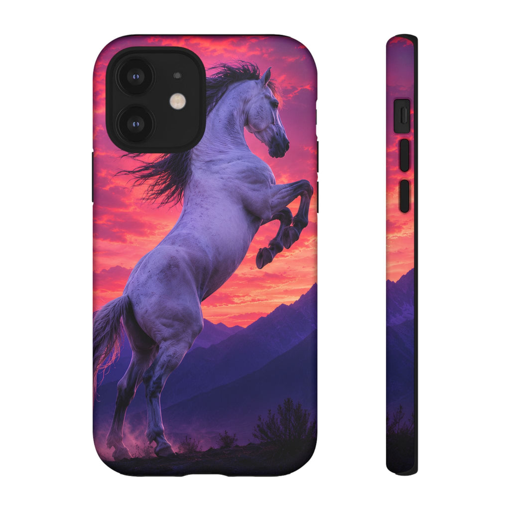 Rearing White Horse Sunset Phone Case