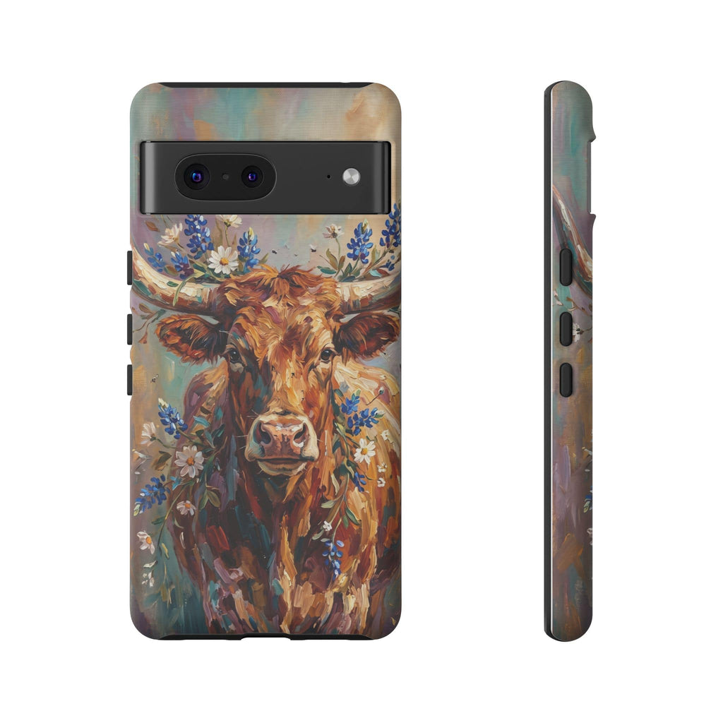 Texas Bluebonnet Longhorn Phone Case