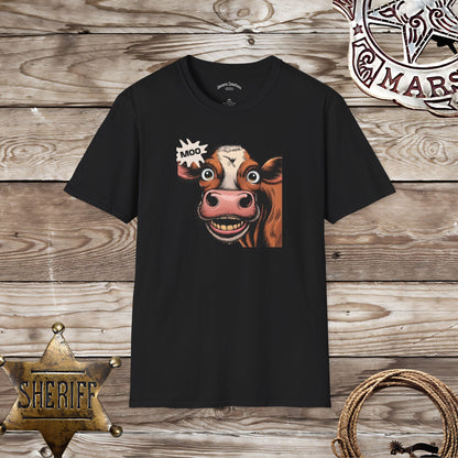 Softstyle Uniex T-Shirt- Moo says the Cow