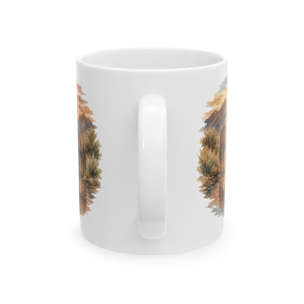 Watercolor Horses at Sunset Coffee Mug