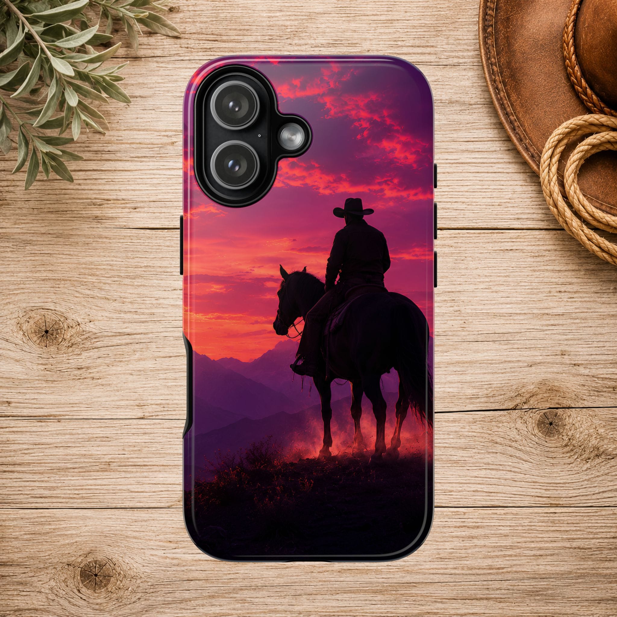 Cowboy Sunset Horseback Phone Case