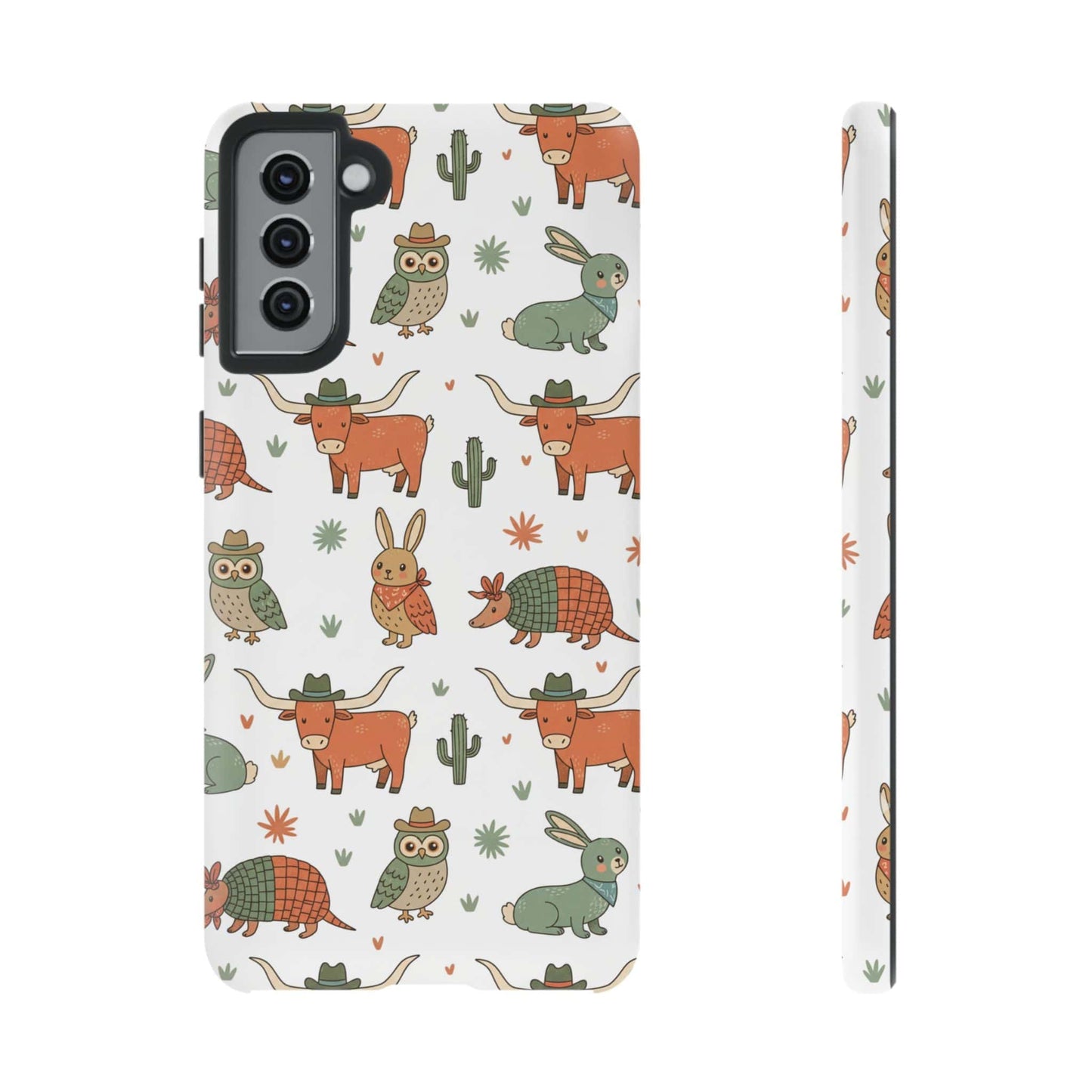 Cute Armadillo, Longhorn, Owl & Bunny Pattern-Phone Case